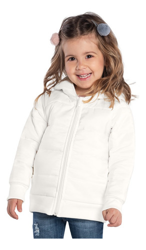 Jaqueta Infantil Puffer Microfibra Com Enchimento Off-white