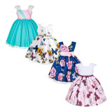 Kit 4 Vestidos Atacado Moda Infantil Juvenil Menina Floral