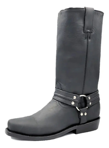Botas Pistolero Crazy Negro Trompa De Puerco