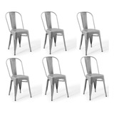 Set X6 Silla Metálica Gris