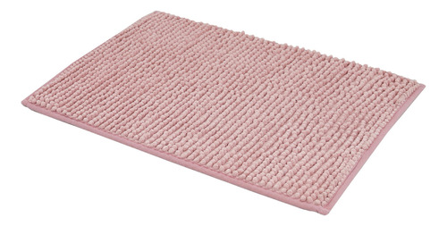 Piso De Baño Chenille 50x80cm Color Rosado