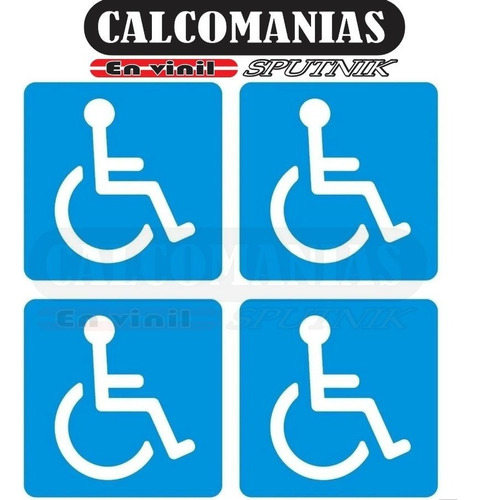 Stickers Para Discapacitados 4 Pzas Señalamiento Para Autos 