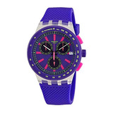 Reloj De Moda Swatch Purp-lol Susk400 Matte Purple Silicone