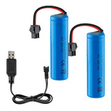 3 7v 1200mah Batería Lipo 2pcs Con Cable Cargador Usb ...