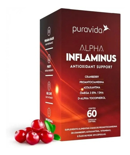 Alpha Inflaminus Astaxantina + Omega 3  - Puravida 