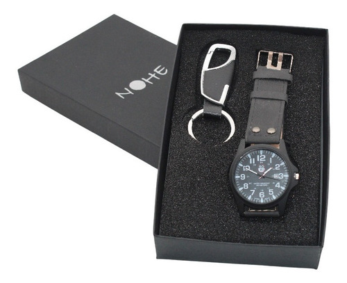 Reloj Hombre, Estuche, Set De Regalo, Llavero, Elegante