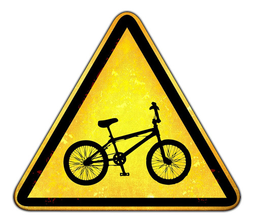 #39- Cartel 33 X 33 Cm Señal Bicicleta Bike Niños No Chapa