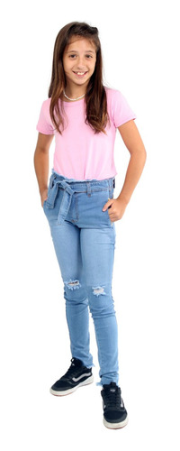 Calça Jeans Skinny Infanto Juvenil Com Lycra Feminino Menina