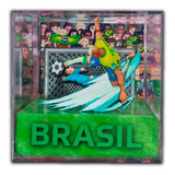 Cubo Diorama 3d Personalizado Futebol Seleção Brasileira