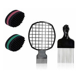 Cepillo Para Cabello - Hair Sponge Brush And Afro Comb, Set 