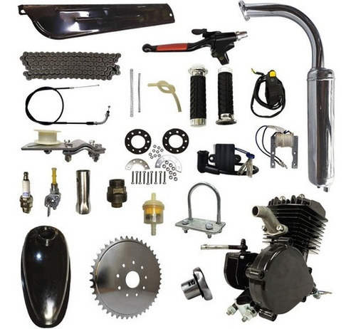 Kit Completo Motor P/ Bicicleta Motorizada 80cc Preto