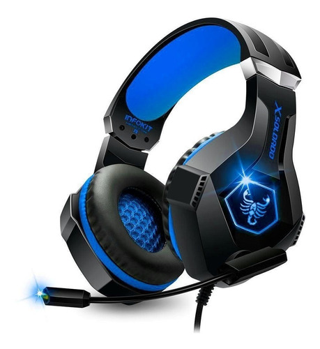 Headset Fone Ouvido Gamer Xsoldado Led Usb P2 Ps4 Pc Celular