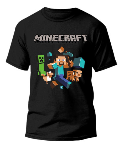 Camiseta Minecraft Camisa 100% Algodão Gola Redonda Barata
