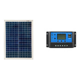 Painel Placa Energia Solar 20w 22w+controlador De Carga 10a
