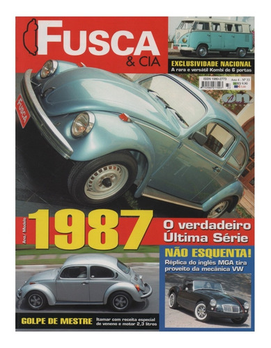 Fusca & Cia Nº33 Última Série 1987 Kombi 6 Portas Mga Fusgol