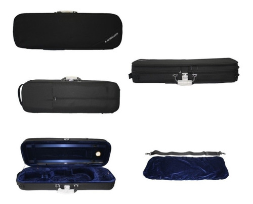 Estuche Violin 4/4 Negro Interior Azul K.hoffmann Khes002 )