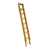 Escalera Fibra Extensible 15 Escalones Aislante Color Naranja