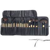 Set Profesional De Brochas Para Maquillaje 24 Piezas Madera