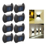 8x Slim Solar Wall Light 2 Spots Luminária De Parede Externa