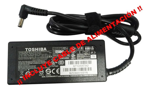 Cargador Notebook Toshiba Original 19v 3.42a