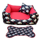 Cama Caminha Pra Cachorro 60x60 +tapetinho Cor Vermelho