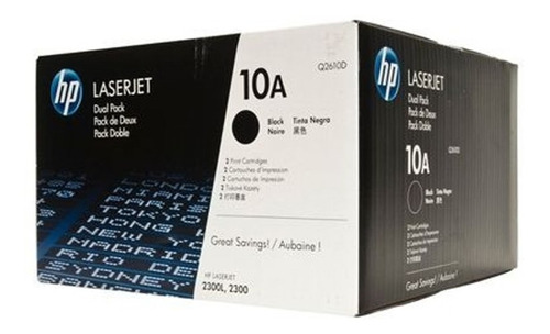 Cartucho Toner Original Hp 10a Dual Q2610d Set 2 Piezas