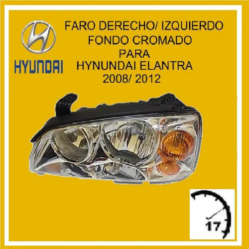 Faro Fondo Cromado Hyundai Elantra 2008-2012 Foto 2