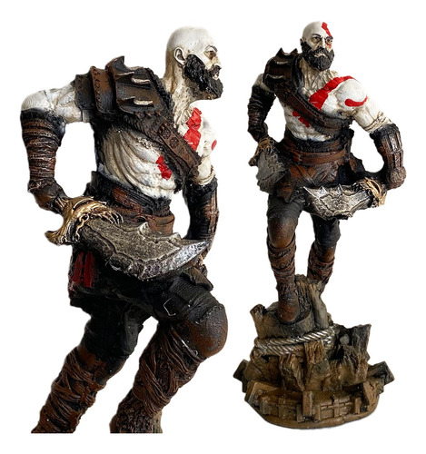 Boneco God Of War Kratos Grande Estátua Em Resina Coleção