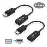 Paquete De 2 Adaptadores Displayport A Hdmi, Pantalla Ukyee.