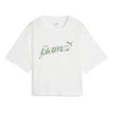 Polera Puma Ess+ Blossom Short Graphic Tee Blanco Mujer