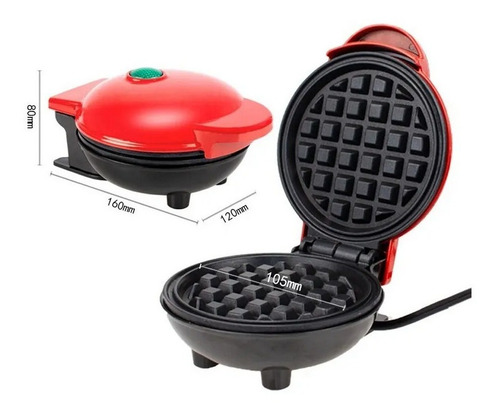 Máquina Mini Para Hacer Waffles Para Desayunos Redonda 