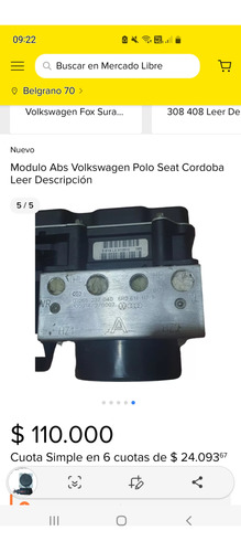 Modulo Abs Volkswagen Polo Seat Cordoba Leer Descripcin  Foto 4
