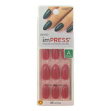 Unhas Autocolantes Kiss Impress Amendoada Rose Quartz C/24