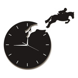 Reloj De Pared 3d Con Diseño De Relojes De Caballo Saltando