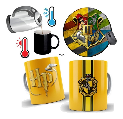 Mug Magico Hufflepuff  Harry Potter Con  Pad Mouse 