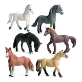 6 Cavalo  Miniatura Animal Brinquedo Haras Lindo