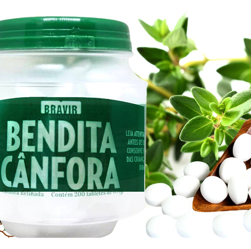  Bendita Cânfora Pura  Original 150g - 200 Pastilhas