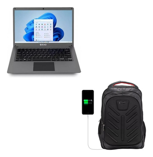 Notebook Exo 14.1  Xr2 Cel.n4020 4gb 128gb + Mochila Gadnic 