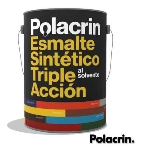Esmalte Sintetico Negro Mate Triple Accion X 4 Lts. Polacrin
