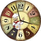 Relógio Retrô 35 Cm Chefes De Cozinha Vintage Mod 16
