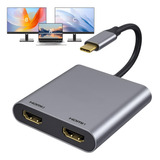 Adaptador Usb C A Hdmi Dual, Monitor De Extensión Hd 4k 60hz