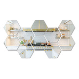 10 Piezas De Espejo Hexagonal De Pared, Espejo De Cristal Pa