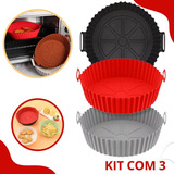 Kit 3 Forro Air Fryer De Silicone Reutilizável Antiaderente