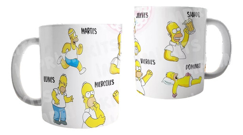 Plantilla Homero Simpsons Semana Sublimar Taza Sublimacion