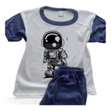 Pijamas Mangas Largas Infantil De Futbol Astronauta - 0966