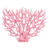 Planta De Coral Artificial Rosa Grande De Plástico Con Tapón