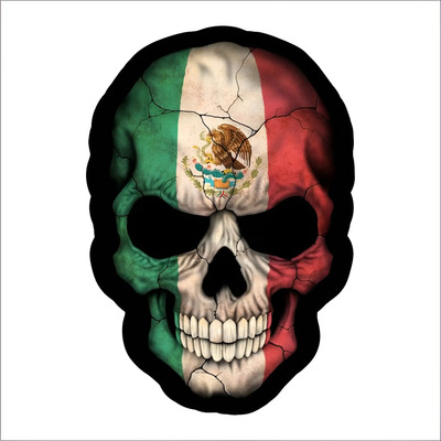 Set 6 Sticker Calaveras México Calcomanías Para Auto O Moto