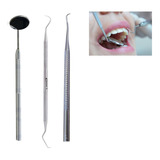 Kit De Limpeza Tártaro Dental - Sonda, Extrator; Espelhocabo