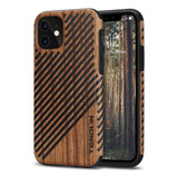 Funda Para iPhone 11, Madera/cuero/resistente/rigida