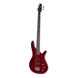 Bajo Electrico Parquer Jazz Bass Rojo Con Funda Cuota